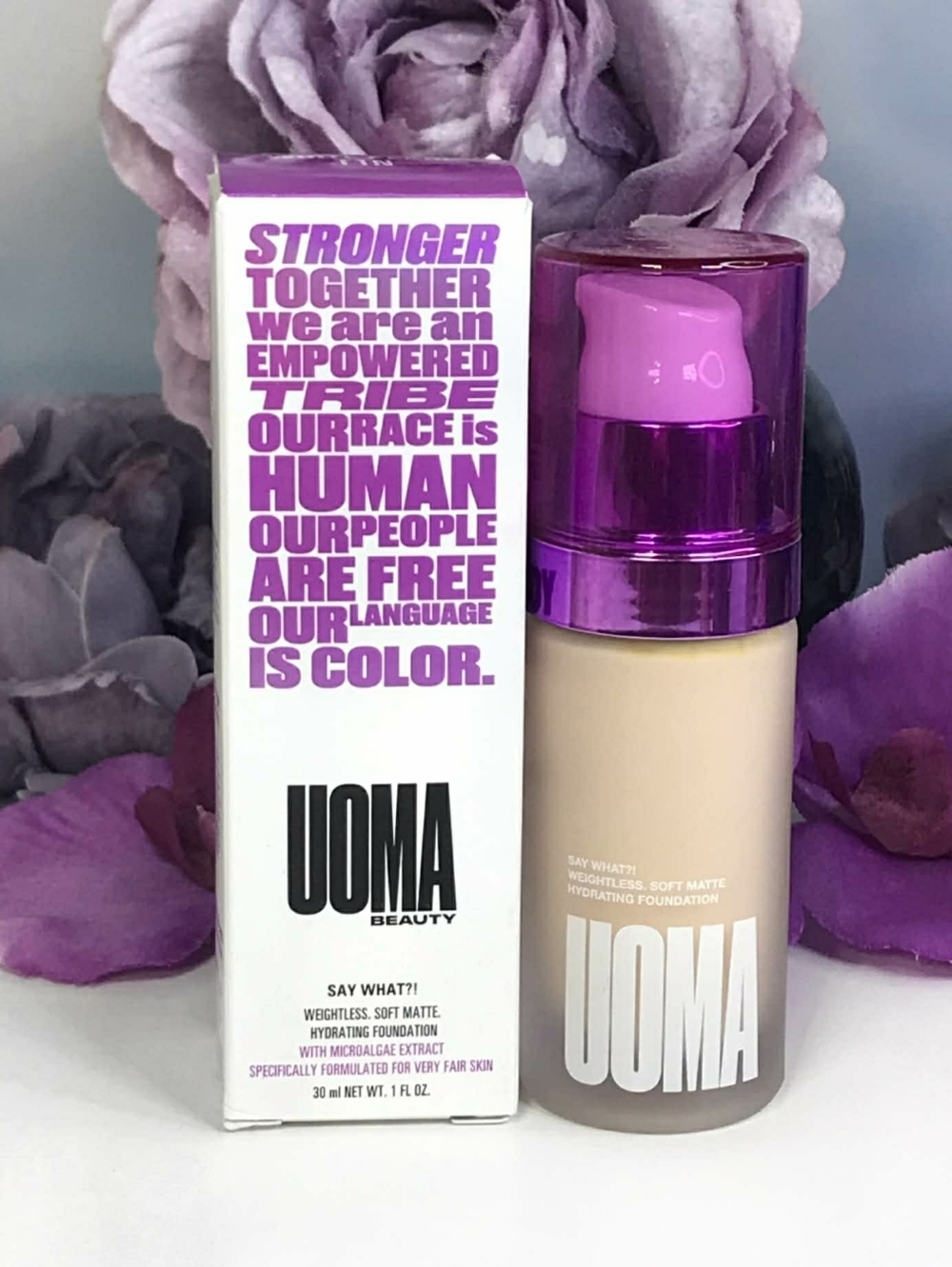 UOMA White Pearl Say What Weightless Soft Matte Hydrating Foundation Fair N BNIB